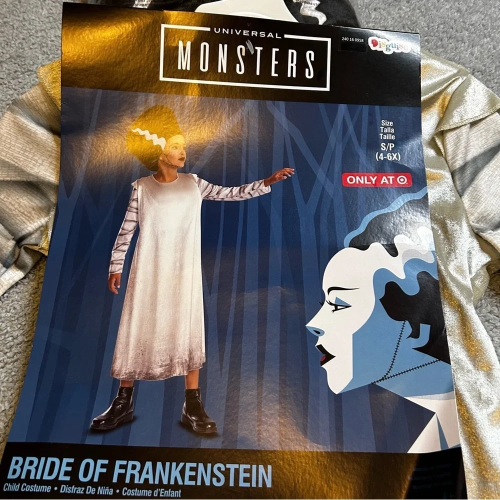 Monsters Bride of Frankenstein Classic Costume size 4-6x